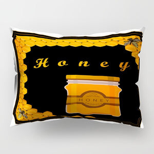 Sweet Honeybee Print Design Throw Pillows