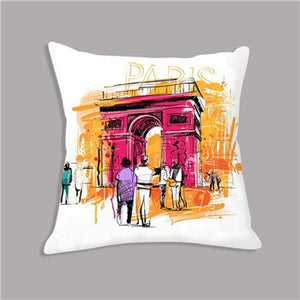 European Watercolor Design Printed Throw Pillows