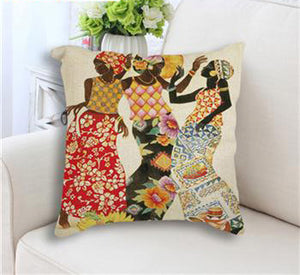 African Women Gathering Together - Printed Throw Pillows
