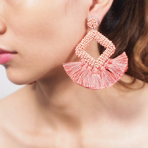 Women's Fringe Beaded Design Earring