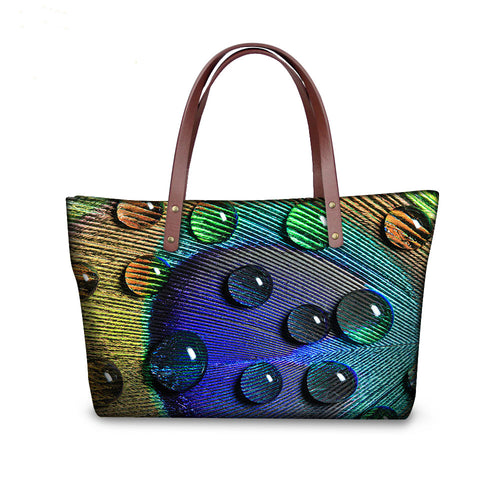 Women's Feathers & Leaves Print Design Tote Bags - Ailime Designs