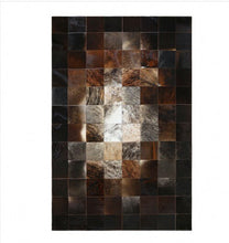 Load image into Gallery viewer, Beautiful Burn-Out Design Check Print Leather Skin Area Rugs