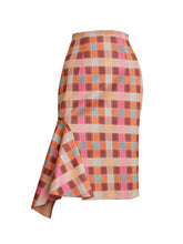 Load image into Gallery viewer, Women&#39;s Plaid Asymmetrical Side Drape Design Skirt