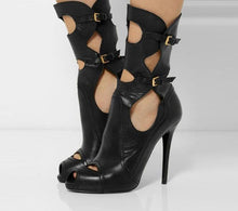 Load image into Gallery viewer, Women&#39;s Gladiator Hollow-cut design Ankle Boots