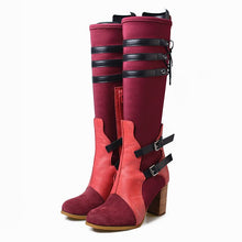 Load image into Gallery viewer, Women&#39;s Chic Style Elastic Stretch &amp; Leather Skin Design Knee-High Boots