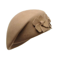 Load image into Gallery viewer, Flower Motif Design Wool Beret Caps - Ailime Designs - Ailime Designs