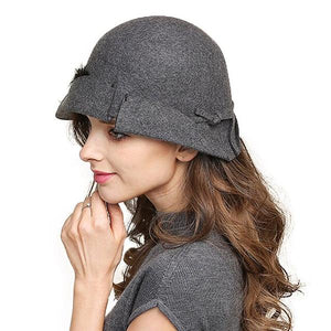 Elegant Women's Vintage Style Wool Cloche Hats - Ailime Designs