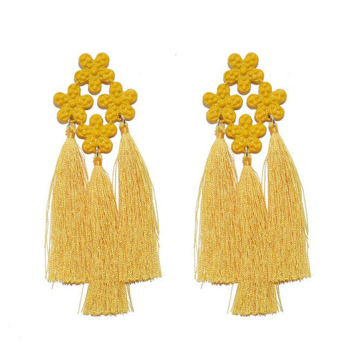 Best Yellow Tassel Earrings for Women - Ailime Designs