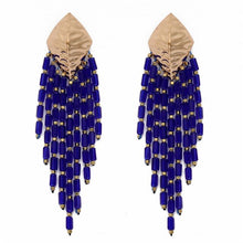 Load image into Gallery viewer, Beaded Fringe Design Drop Earrings - Ailime Designs