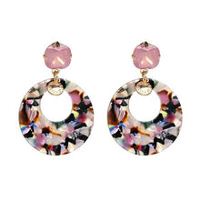Load image into Gallery viewer, Marble Crackle Design Round Drop Earrings For Women - Ailime Designs - Ailime Designs