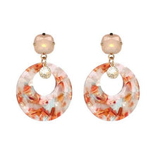 Load image into Gallery viewer, Marble Crackle Design Round Drop Earrings For Women - Ailime Designs