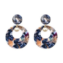 Load image into Gallery viewer, Marble Crackle Design Round Drop Earrings For Women - Ailime Designs - Ailime Designs