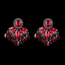 Load image into Gallery viewer, Indian Inspired Crystal Rhinestone Flower Stud Earrings - Ailime Designs - Ailime Designs