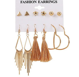Diamonds, Loops, Triangles & Various Style Design Drop Earrings