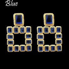 Load image into Gallery viewer, Square Style Women&#39;s Crystal Drop Earrings - Ailime Designs