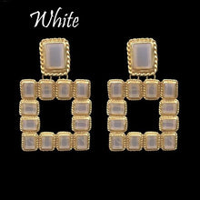 Load image into Gallery viewer, Square Style Women&#39;s Crystal Drop Earrings - Ailime Designs