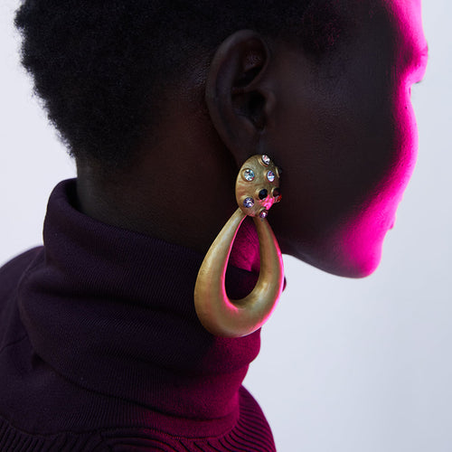 Metallic Women's Elegant Sassy Colored Stone Drop Earrings - Ailime Designs - Ailime Designs