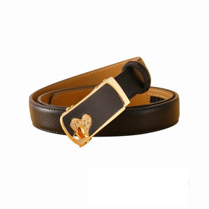 Women's Genuine Leather Belts w/ Gold Buckles