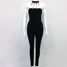 Load image into Gallery viewer, Women&#39;s Sexy Choker Neck Style Design Black Jumpsuits