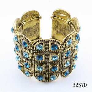 Crystal Design Two-toned Women's Cuff Bracelets