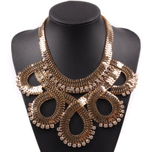 Load image into Gallery viewer, Women&#39;s Gold Bib Collar Style Chucky Rhinestone Necklaces