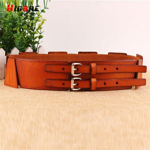 Women Genuine Leather Skin Cummerbund Belts