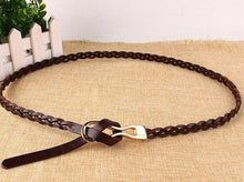 Load image into Gallery viewer, Women&#39;s High Quality Weave Design Genuine Leather Belts