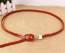 Load image into Gallery viewer, Women&#39;s High Quality Weave Design Genuine Leather Belts