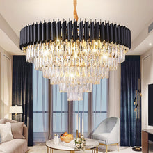 Load image into Gallery viewer, Crystal Black Trim Pendant Light Fixture