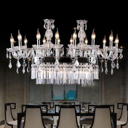 Elegant Rectangular Style Crystal Light Fixture
