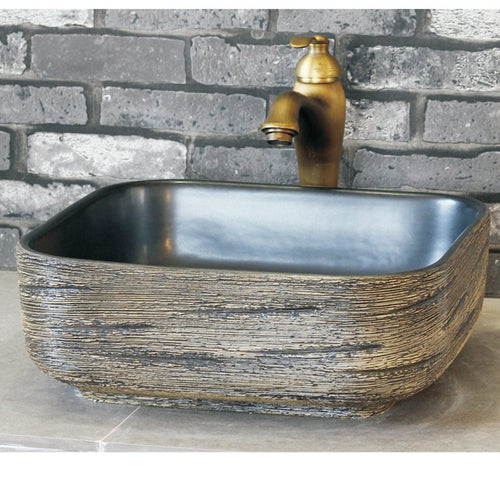 Decorative Wood Design Bathroom Basin Top-mount Sinks - Ailime Designs - Ailime Designs