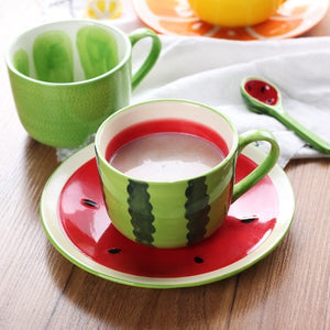 Hand-Painted 3-Pc Fruit Design Ceramic Cup Set - Ailime Designs