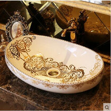 Load image into Gallery viewer, Decorative Scroll Leaf Bathroom Basin Top-mount Sinks - Ailime Design