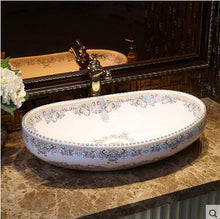 Load image into Gallery viewer, Decorative Scroll Leaf Bathroom Basin Top-mount Sinks - Ailime Design