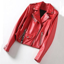 Load image into Gallery viewer, Women’s High-Quality Genuine Sheep Skin Leather Jacket