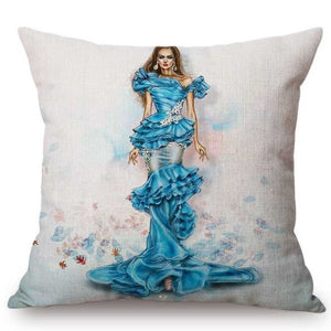 Fashion Models Screen Printed Throw Pillows