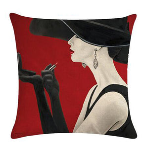 Woman Photo Shoot Poises Throw Pillows - Ailime Designs