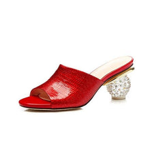Load image into Gallery viewer, Women&#39;s Sexy Mule Design Shoes w/ Sphere Crystal Heels