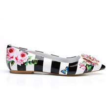 Load image into Gallery viewer, Women&#39;s Genuine Leather Crystal Floral Print Design Shoes