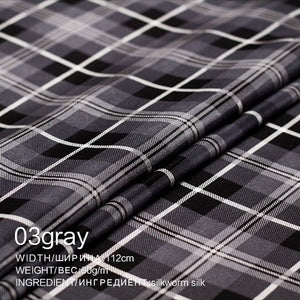 PearlSilk Store Crepe de Chine classic plaid series European and American temperament summer dress fabric 3 colors Free shipping