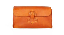 Load image into Gallery viewer, Genuine leather vintage cow skin women long purse handmade wallet
