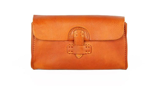 Genuine leather vintage cow skin women long purse handmade wallet