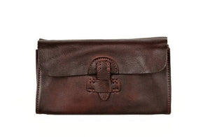 Genuine leather vintage cow skin women long purse handmade wallet