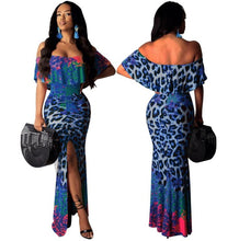 Load image into Gallery viewer, Women&#39;s Multi-color Leopard Design Maxi Dresses