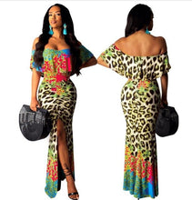 Load image into Gallery viewer, Women&#39;s Multi-color Leopard Design Maxi Dresses