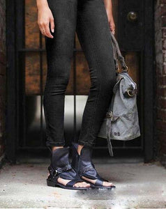 Women's Gladiator Design Genuine Leather Shoe Boots