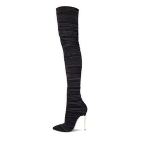 Women's Stretch Style Pointed Toe Thigh High Boots