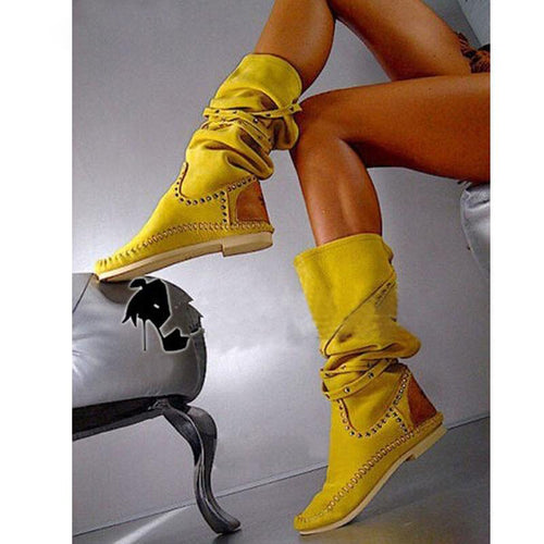 Women's Hot Rivet Design Suede Boots