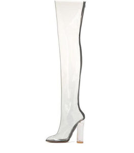 Women's High Quality Thigh High Transparent Boots