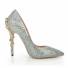 Load image into Gallery viewer, Women&#39;s Crystal Embellished Pointed Toe High Heels Shoes